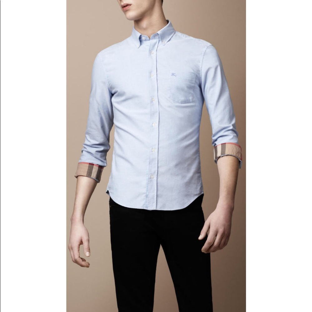 2 Burberry Button downs. In blue and white